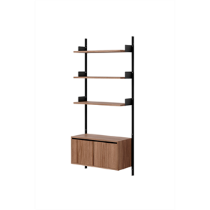 New Works Wall Shelf 1900 Libreria con Ante Basse in Noce