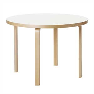 artek Aalto 90A Tavolo Rotondo Betulla/ Laminato Bianco