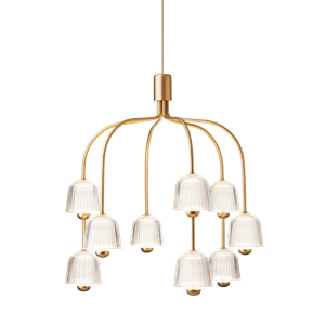 Lampadario Nuura Asteea 9 in Ottone/ trasparente Trasparente
