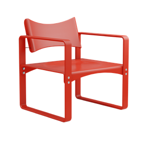 Sedia da Pranzo Verner Panton Serie 270 F con Braccioli Rosso