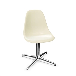 Sedia da Pranzo Vitra Eames Fiberglass DSL Pergamena/ Cromo