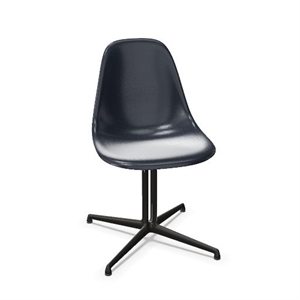 Sedia da Pranzo Vitra Eames Fiberglass DSL Blu Navy/Liscio Basic Scuro