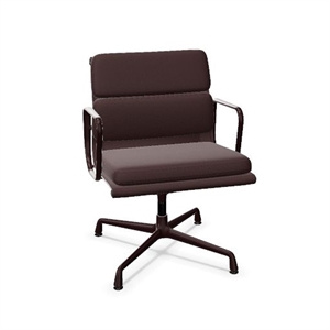 Sedia da Ufficio Vitra Soft Pad EA 208 con Binario Girevole Rosso Scuro/nero/bordeaux Scuro