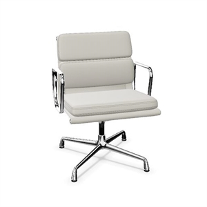 Sedia da Ufficio Vitra Soft Pad EA 208 con Girevole Cemento/ Cromo
