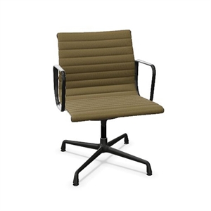 Sedia da Ufficio Vitra Alluminio EA 108 con Girevole Hopsak Senape/grigio Scuro/ Nero Intenso