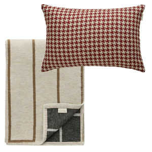 Decotique Noomi & Carmen Set Tessile 1 Cuscino + 1 Coperta Rosso/Naturale/Cammello