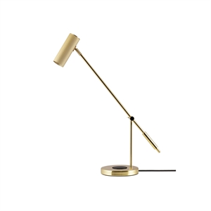 Lampada da Tavolo Globen Lighting Hubble Read con Ricarica Wireless Spazzolato Ottone