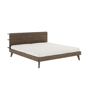 Struttura Letto Karup Retreat 180x200 Cm, Colore Marrone Carruba.