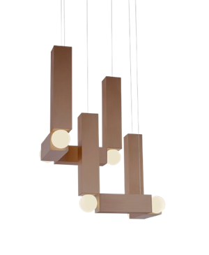 Lee Broom Vesper Duo Lampadario con Rosone in Bronzo Spazzolato