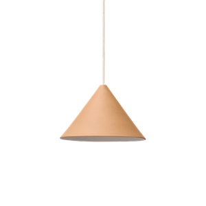 Lampada a Lampadario a cono in ceramica Moebe color ocra