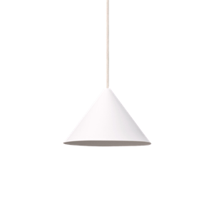 Lampadario a cono in ceramica Moebe Bianco