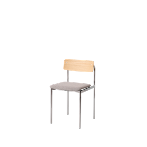 Sedia da Pranzo Moebe Offset Imbottita Cromo/rovere Laccato/re-lana 128