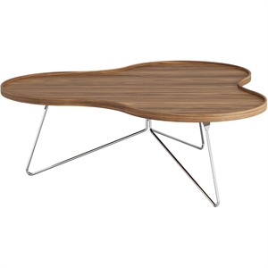 Tavolino da caffè Swedese Flower Mono 114x39 cm, Cromo/ Noce