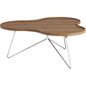 Tavolino da caffè Swedese Flower Mono 114x45 Cromo/ Noce