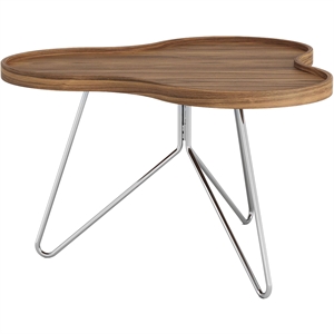 Tavolino da caffè Swedese Flower Mono 66x39 cm , Cromo/ Noce