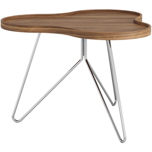 Tavolino da Caffè Swedese Flower Mono 66x45 Cromo/ Noce