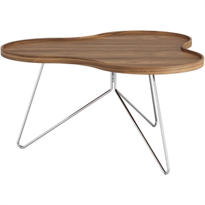 Tavolino da Caffè Swedese Flower Mono 90x45 Cromo/ Noce