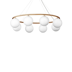 Lampadario Ovale Nuura Miira 8 Ottone/ Opale