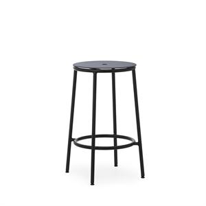 Sgabello da Bar Circa Normann Copenhagen H65 Nero/Alluminio Nero