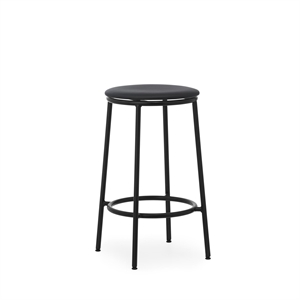 Normann Copenhagen Circa Sgabello da Bar H65 Rivestito in Nero/ Pelle Nero 41599