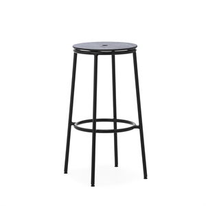 Normann Copenhagen Circa Sgabello da Bar H75 Nero/ Quercia Nero