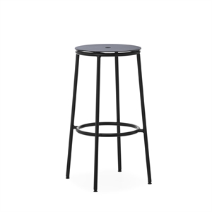 Sgabello da Bar Circa Normann Copenhagen H75 Nero/Alluminio Nero