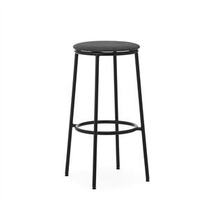 Normann Copenhagen Circa Sgabello da Bar H75 Imbottito Nero/MLF16 Nero