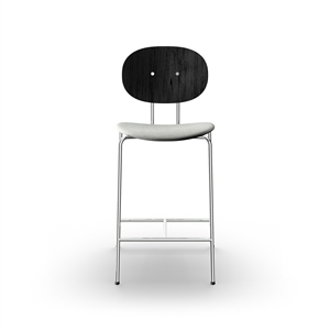 Sibast Furniture Piet Hein Sgabello da Bar Cromo Nero Nero e Remix 123