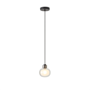 Lampadario TOOY Nabila 552.22L Nero/ Cromo Nero/ Vetro fumé