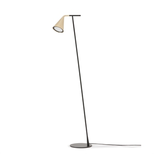 Lampada da terra TOOY Gordon 561.61, Nero Opaco/Ottone Spazzolato