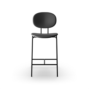 Sgabello da Bar Piet Hein Sibast Furniture Nero in Pelle Nero