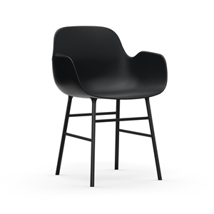 Normann Copenhagen Form Sedia da Pranzo con Braccioli Nero/ Acciaio Nero