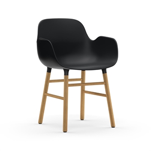 Normann Copenhagen Form Sedia da Pranzo con Braccioli Nero/ Rovere