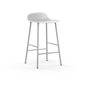 Sgabello da Bar Form Normann Copenhagen H65 cm Bianco/ Acciaio Bianco