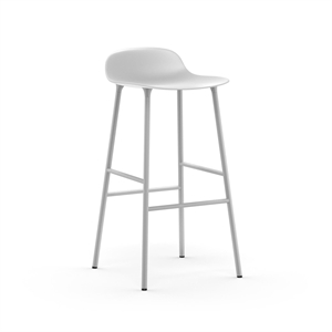 Sgabello da Bar Normann Copenhagen Form H75 cm Bianco/ Acciaio Bianco