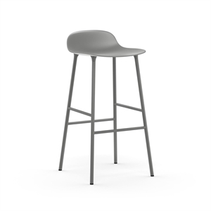 Sgabello da Bar Normann Copenhagen Form H75 cm Grigio/ Acciaio Grigio