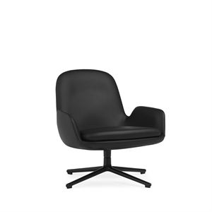 Normann Copenhagen Era Poltrona Bassa Girevole Alluminio Nero/Pelle Nero 41599