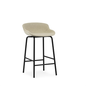 Normann Copenhagen Hyg Sgabello da Bar H65 Nero Acciaio Nero/Linea Principale Lino MLF20