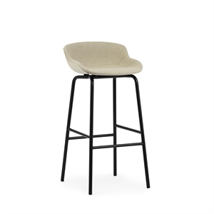 Normann Copenhagen Hyg Sgabello da Bar H75 Nero Acciaio Nero/Linea Principale Lino MLF20