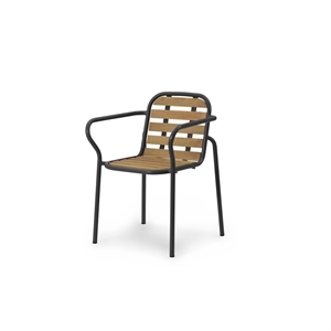 Normann Copenhagen Vig Sedia da Esterno con Braccioli Nero/Robinia