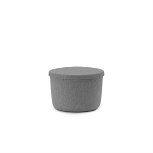 Pouf Portaoggetti in Cuoio Normann Copenhagen Piccolo Grigio