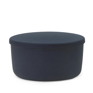 Normann Copenhagen Pouf Portaoggetti in Pelle Grande Blu Acciaio