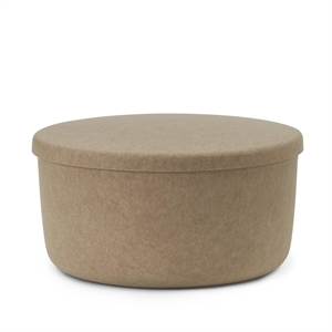 Normann Copenhagen Pouf Portaoggetti in Pelle Grande Sabbia