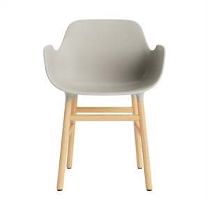 Sedia da Pranzo Normann Copenhagen Form con Braccioli Grigio Chiaro/rovere