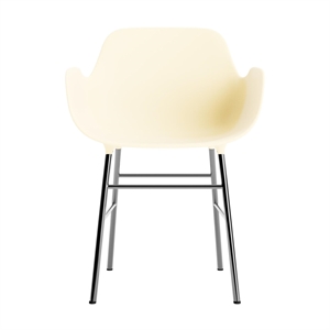 Sedia da Pranzo Normann Copenhagen Shape con Braccioli Crema/ Cromo