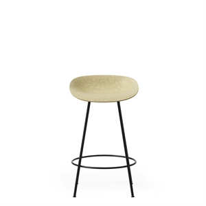 Normann Copenhagen Opaco Sgabello da Bar 65 cm Nero/Acciaio/Canapa