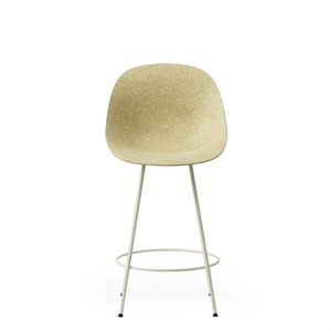 Sgabello da Bar Normann Copenhagen Opaco con Schienale 65 cm Crema/ Acciaio/Canapa