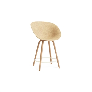 Normann Copenhagen Sgabello da Bar Opaco con Braccioli 65 cm Faggio/ Crema/canapa