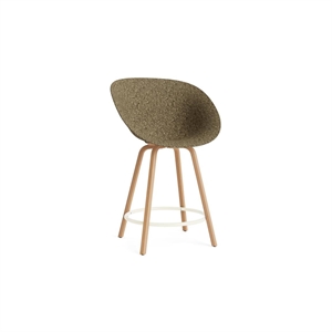 Normann Copenhagen Sgabello da Bar Opaco con Braccioli 65 cm Faggio/ Crema/alga