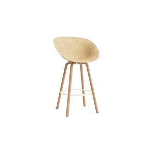 Normann Copenhagen Sgabello da Bar Opaco con Braccioli 75 cm Faggio/ Crema/canapa